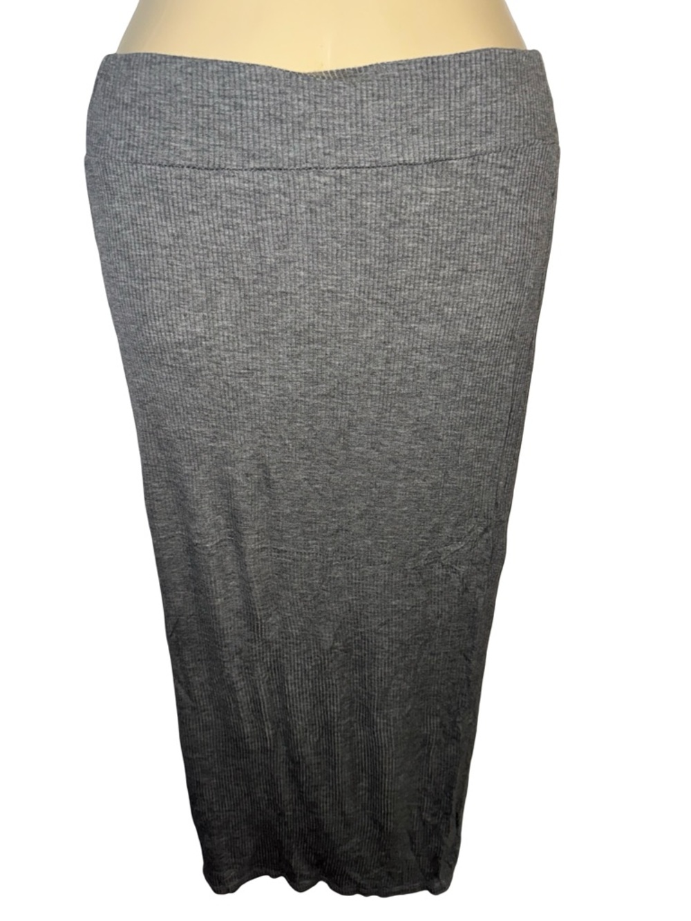 Nicki Minaj Gray Ribbed Knit Maxi Skirt